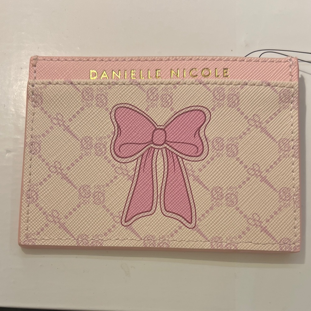 Danielle Nicole Pink and Cream Bow Card Holder